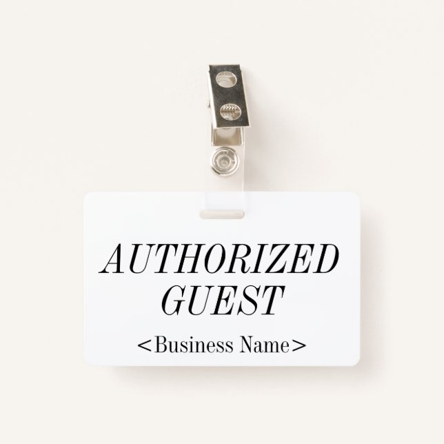 Elegant "AUTHORIZED GUEST" Badge (Front with Clip)