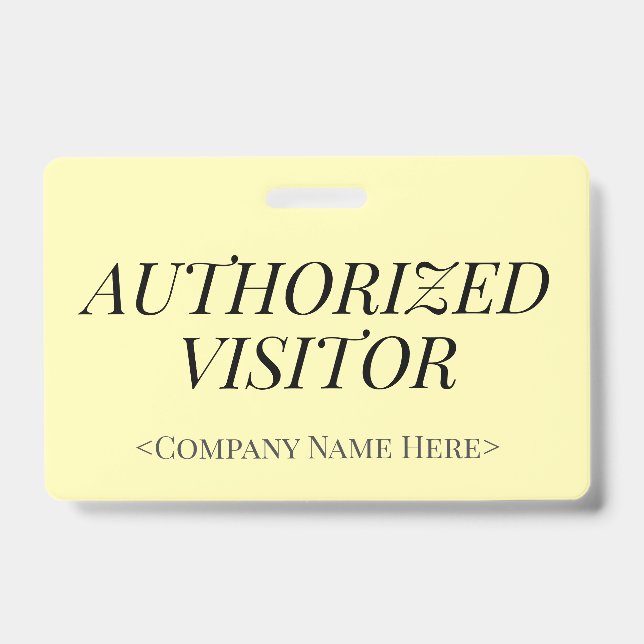 Elegant "AUTHORIZED VISITOR" Badge (Front)