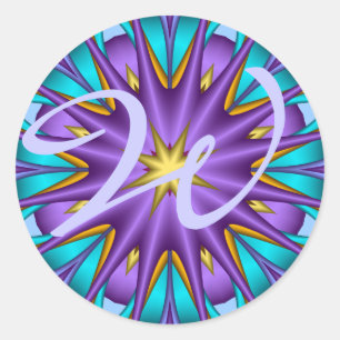 Élégant autocollant de Monogramme décoratif