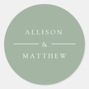 élégant autocollant mariage vert été