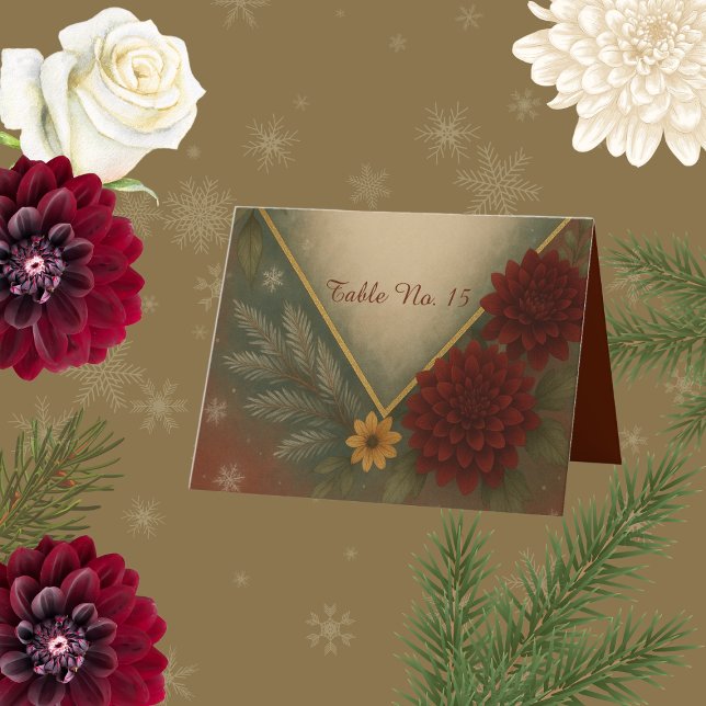 élégant automne fleuri mariage numéro de table (Créateur téléchargé)