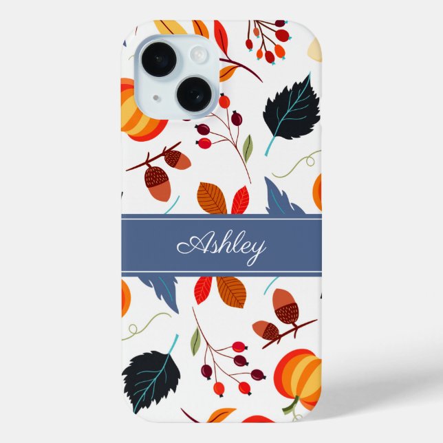 Elegant Autumn Botanical Leaves Case-Mate iPhone Case (Back)