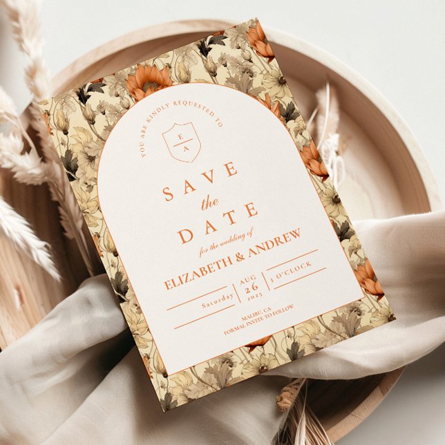 Elegant Autumn Botanical Wedding Save The Date (Creator Uploaded)