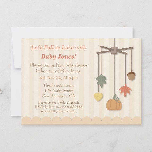 Elegant Autumn Fall Baby Shower Invitations (Front)
