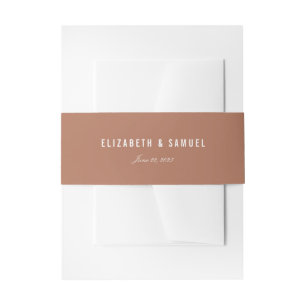 Elegant Autumn Fall Brown Wedding Belly Bands Invitation Belly Band