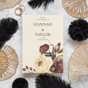 Elegant Autumn Fall Floral Wedding Ceremony  Program