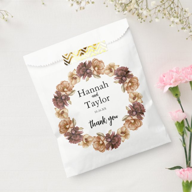 Elegant Autumn Fall Floral Wedding Favour Bag (Sealed)