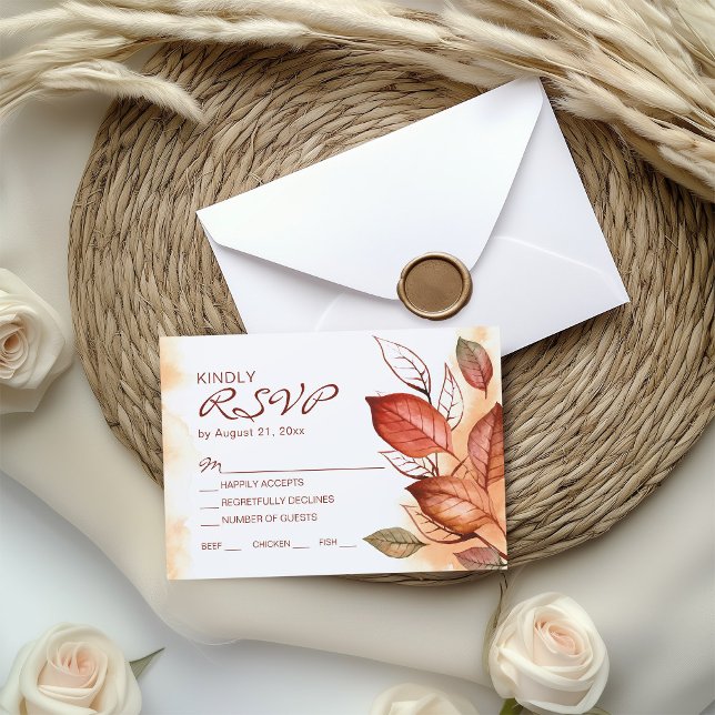 Elegant Autumn Fall Watercolor Floral Wedding  Enclosure Card (Creator Uploaded)