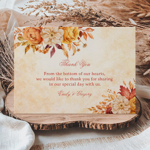 Elegant Autumn Floral Appreciation Message Thank You Card