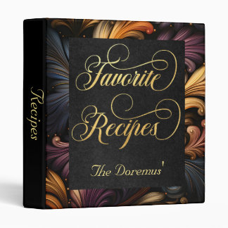Elegant Autumn Floral Favorite Recipe Binder