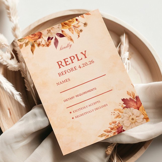 Elegant Autumn Floral Guest Response (Creator Uploaded)