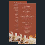 Elegant Autumn Floral Watercolor Wedding Ceremony Program<br><div class="desc">This lovely wedding ceremony program features a border of watercolor flowers in beautiful autumn tones. Together these elements create an rustic yet elegant wedding program that would be perfect for a romantic wedding any time of the year. This design coordinates with our Elegant Autumn Floral Watercolor wedding suite. See the...</div>