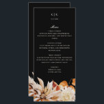 Elegant Autumn Floral Watercolor Wedding Menu Card<br><div class="desc">This lovely wedding reception menu card features a border of watercolor flowers in beautiful autumn tones. Together these elements create a rustic yet elegant wedding menu that would be perfect for a romantic wedding any time of the year. This design coordinates with our Elegant Autumn Floral Watercolor wedding suite. See...</div>