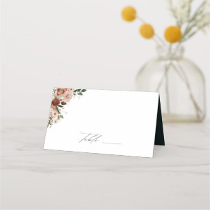 Elegant Autumn Floral Wedding Place Card