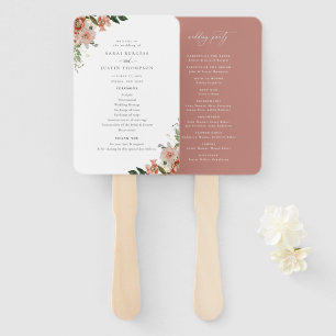 Elegant Autumn Floral Wedding Program Hand Fan