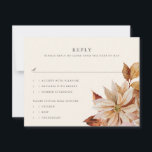 Elegant Autumn Floral Wedding RSVP Reply Card<br><div class="desc">This gorgeous wedding reply card design features lovely autumn floral watercolor illustrations with simple yet elegant typography. This timeless design is an excellent choice for many styles of events, from classic to rustic. Pair it with the coordinating wedding invitation, thank you card, and day-of accessories. See the collection for more...</div>