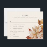 Elegant Autumn Floral Wedding RSVP Reply Card<br><div class="desc">This gorgeous wedding reply card design features lovely autumn floral watercolor illustrations with simple yet elegant typography. This timeless design is an excellent choice for many styles of events, from classic to rustic. Pair it with the coordinating wedding invitation, thank you card, and day-of accessories. See the collection for more...</div>