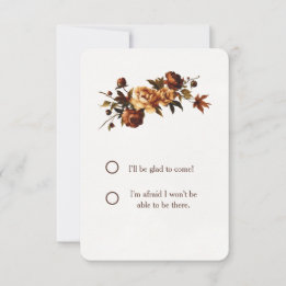 Elegant Autumn Florals Roses Thanksgiving  RSVP Card