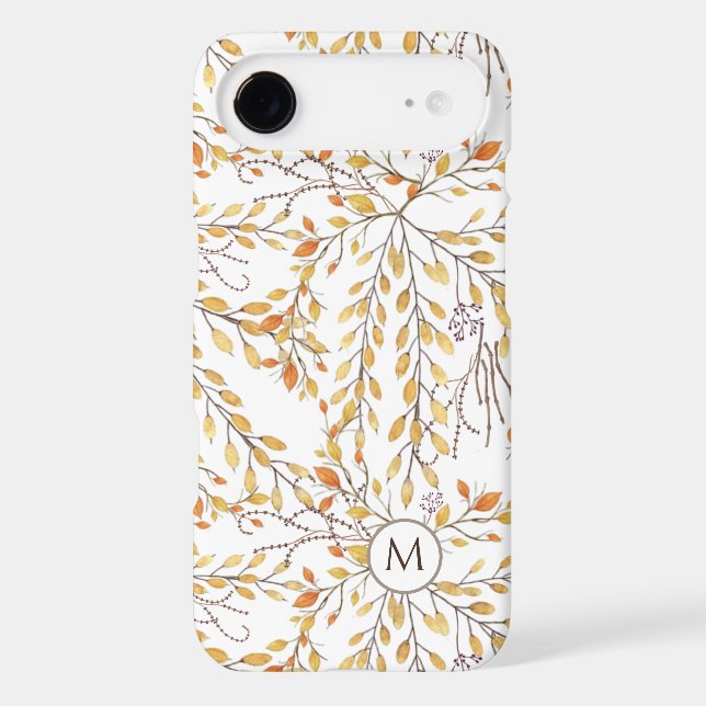 Elegant Autumn Foliage Pattern Personalized Case-Mate iPhone Case (Back)