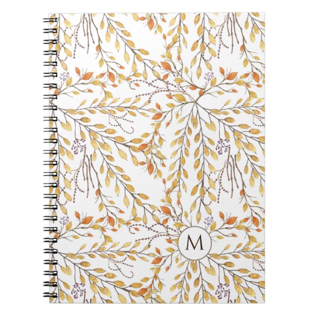 Elegant Autumn Foliage Pattern Personalized Throw  Notebook (Front)