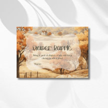 Elegant Autumn Forest Watercolor Diaper Raffle