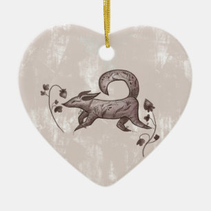 elegant autumn  fox  ceramic ornament
