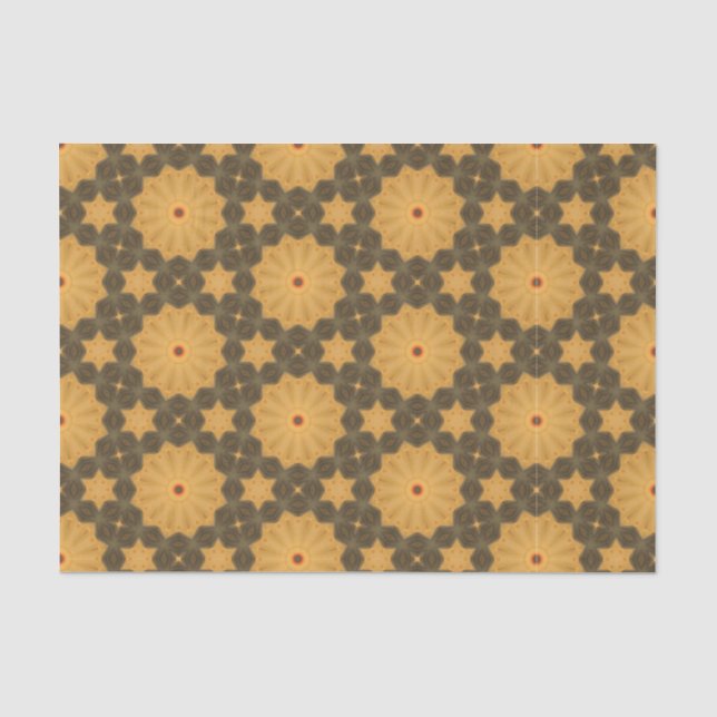 Elegant Autumn Geometric Pattern Abstract Floral Tissue Paper (Front)