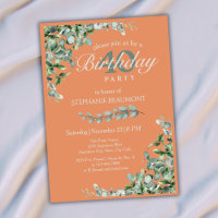 Elegant Autumn Green Flower Women's 40th Birthday 