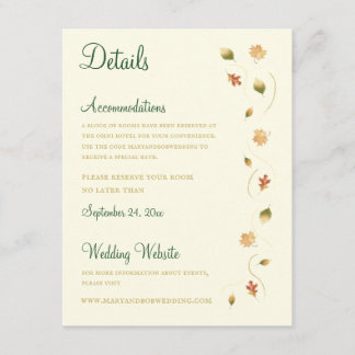 Elegant Autumn Leaves Details Enclosure Card