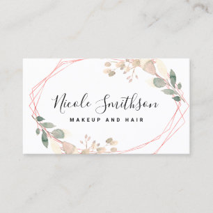 elegant autumn leaves greenery frame business card