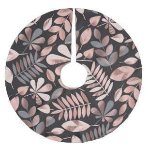 Elegant Autumn Leaves: Pastel Geometric Brushed Polyester Tree Skirt