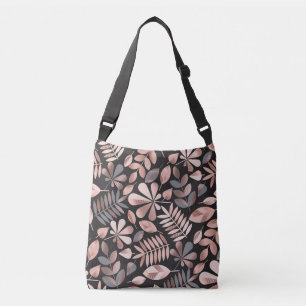 Elegant Autumn Leaves: Pastel Geometric Crossbody Bag