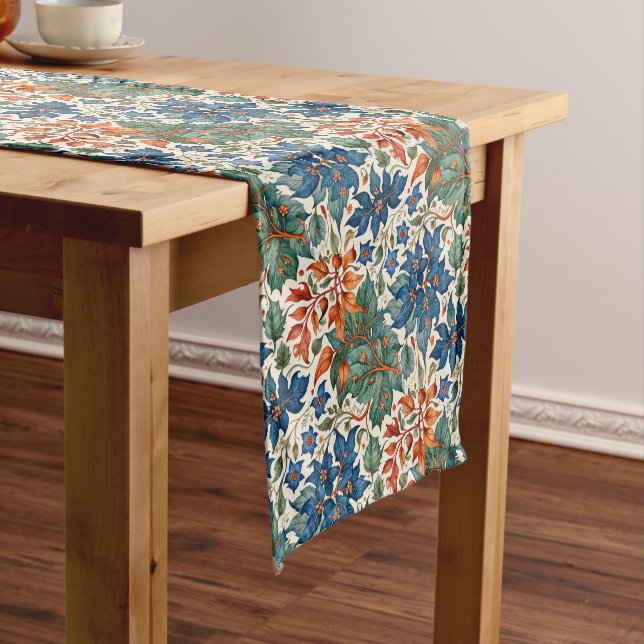 Elegant Autumn Leaves Short Table Runner (In Situ)