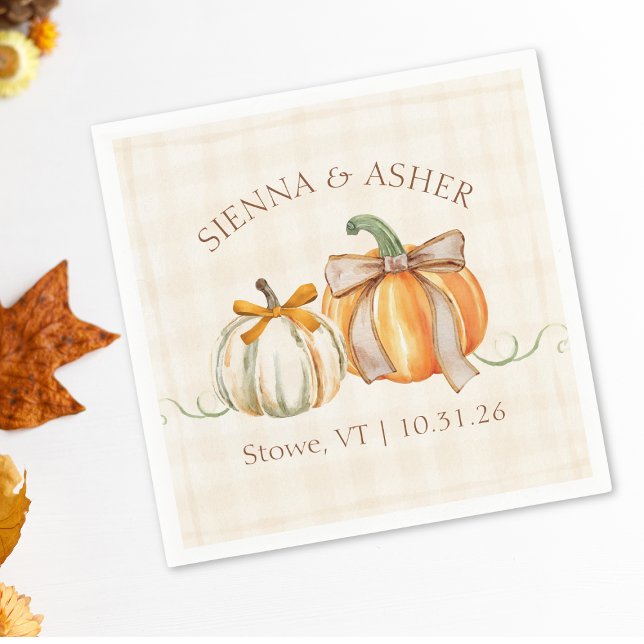 Elegant Autumn Personalized Rustic Fall Wedding  Napkin (Creator Uploaded)