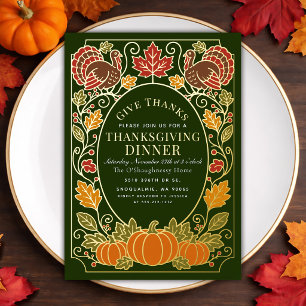Elegant Autumn Pumpkin Turkey Thanksgiving Dinner