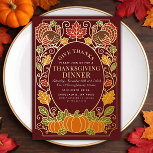 Elegant Autumn Pumpkin Turkey Thanksgiving Dinner