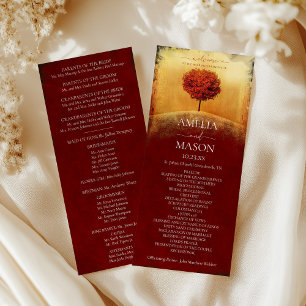 Elegant Autumn Tree Wedding Program