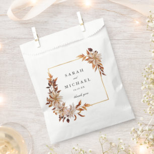 Elegant Autumn Watercolor Floral   Wedding  Favour Bag