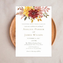 Elegant Autumn Watercolor Floral Wedding
