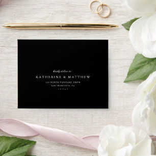 Elegant Autumn Watercolor Floral Wedding Reply Envelope