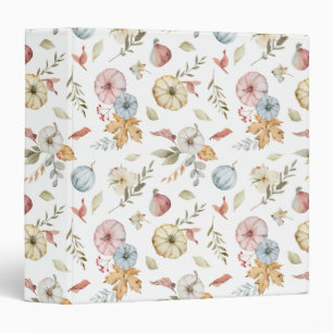Elegant Autumn Watercolor Pattern Binder