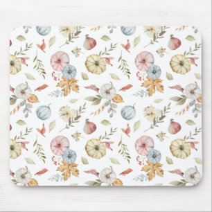 Elegant Autumn Watercolor Pattern Mouse Pad