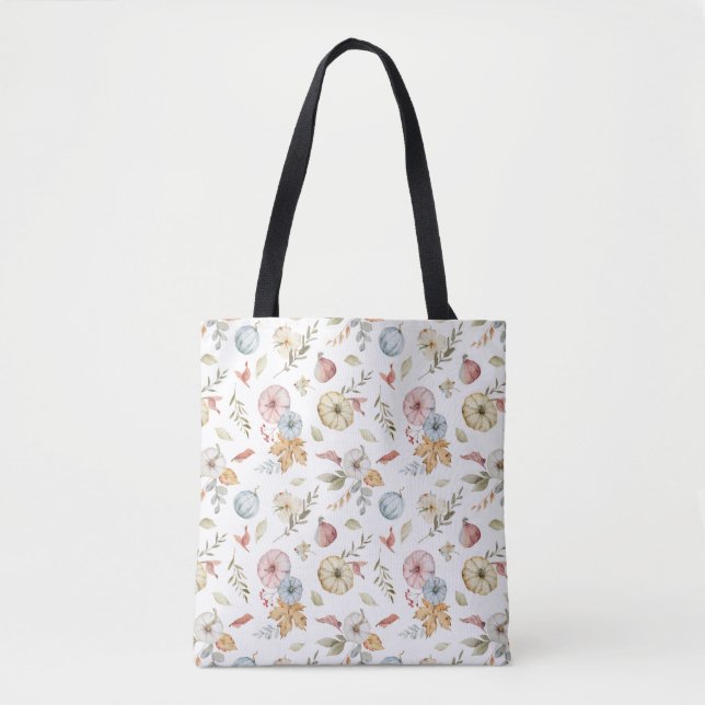 Elegant Autumn Watercolor Pattern Tote Bag (Front)