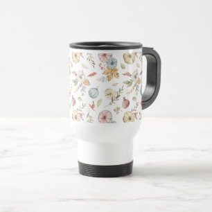 Elegant Autumn Watercolor Pattern Travel Mug