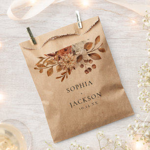 Elegant Autumn Winter Floral Wedding Favours Favour Bag