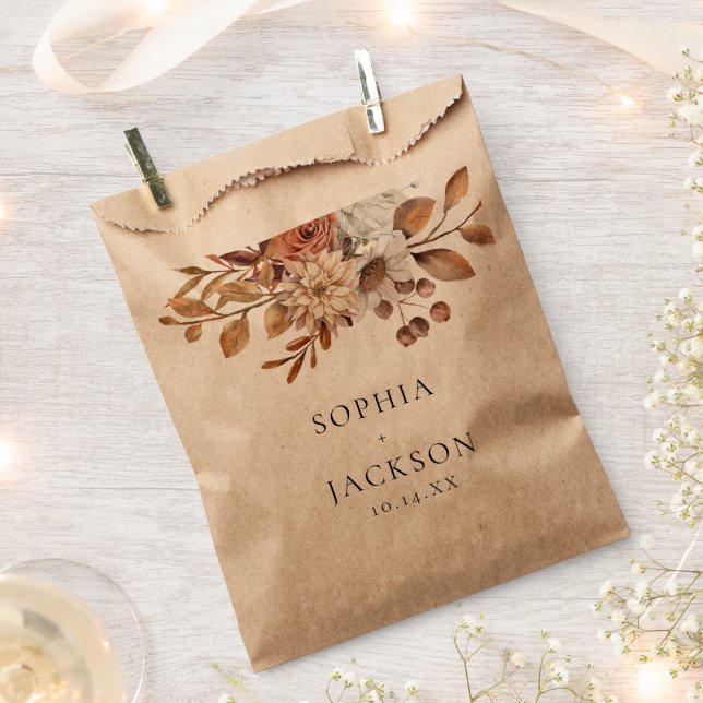 Elegant Autumn Winter Floral Wedding Favours  Favour Bag (Clipped)