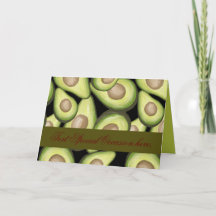Elegant "Avocado" Print Folded Greeting Card