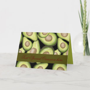 Elegant "Avocado"  Print Folded Greeting Card