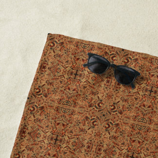Elegant  Aztec Brown  Pattern Beach Towel