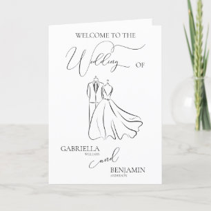 Elegant B&W Tux & Dress Thank You Wedding Program